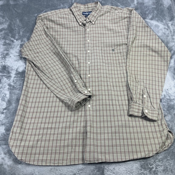 Ralph Lauren Other - Ralph Lauren Shirt Mens XLT Brown Gingham Cotton Button Down Long Sleeve Plaid
